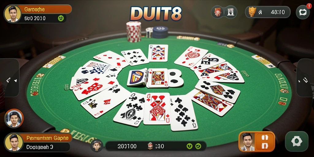 Tampilan gameplay Gaple yang menarik di DUIT8.