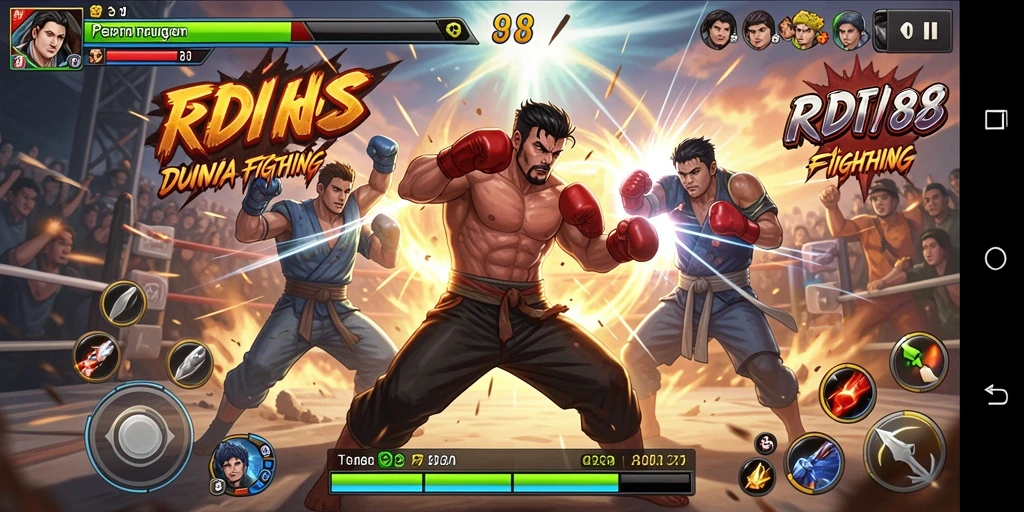 Tampilan gameplay Fighting seru dalam RDI88, penuh aksi dan strategi.